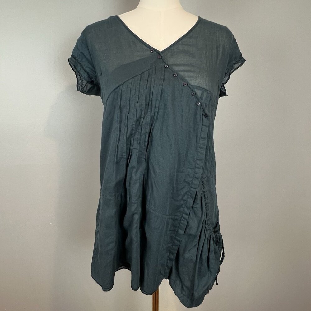 Hunkydory Essentials Short Sleeve Blouse Womens Small Scandi V-Neck Lightweight